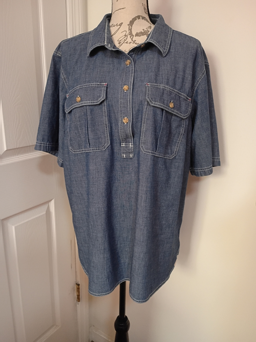 Duluth Denim-Style Blouse Size XXL
